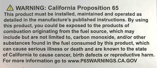 california proposition 65 warning